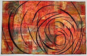 image of a quilt by Deborah Fell titled Echo Spirals